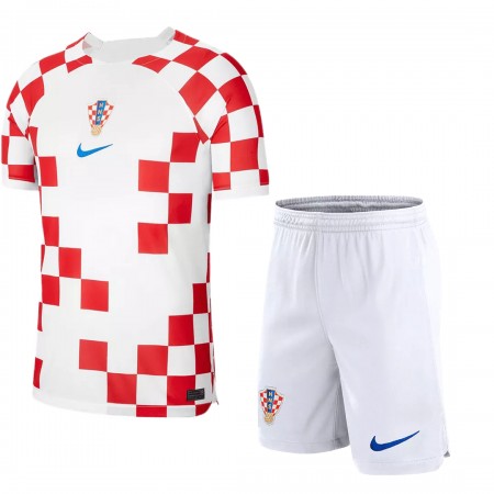Chorwacja Dziecięca Główna Koszulki Piłkarskie MŚ 2022 Krótki Rękaw (+ Krótkie spodenki)